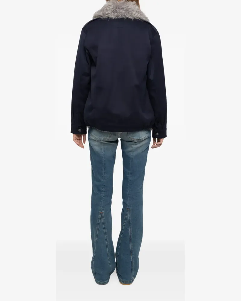 Zadig & Voltaire Mantel mit Faux-Fur-Kragen - Blau Blau