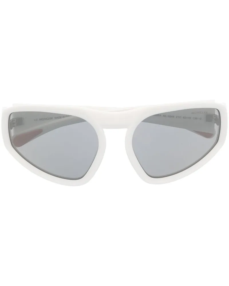 Moncler Sonnenbrille mit Oversized-Gestell Weiß
