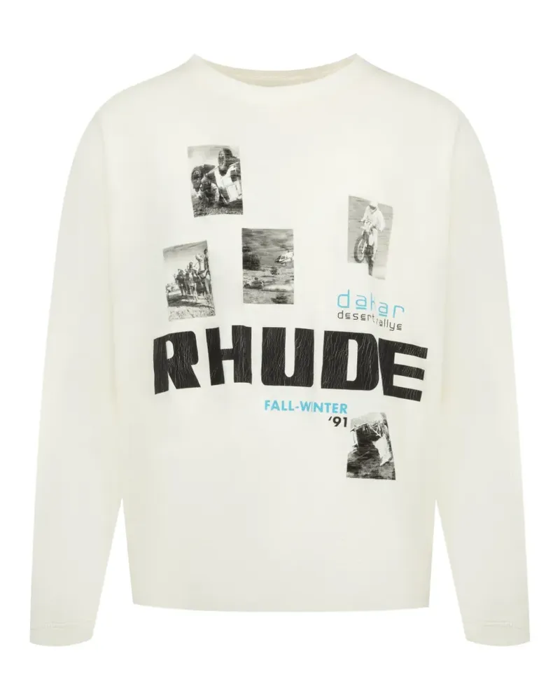RHUDE Winter 91 Rallye long-sleeve T-shirt - Weiß Weiß