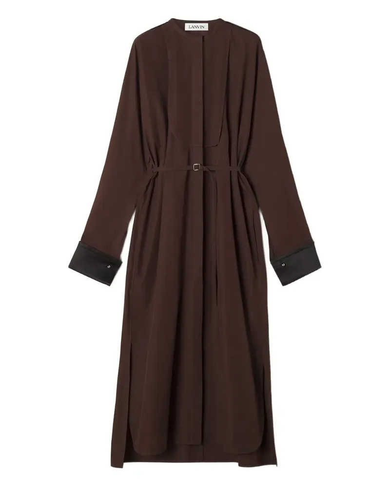 Lanvin Midikleid mit Gürtel - Braun Braun