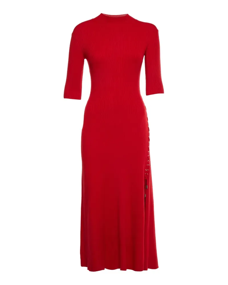 Maje lace-up knitted midi dress - Rot Rot