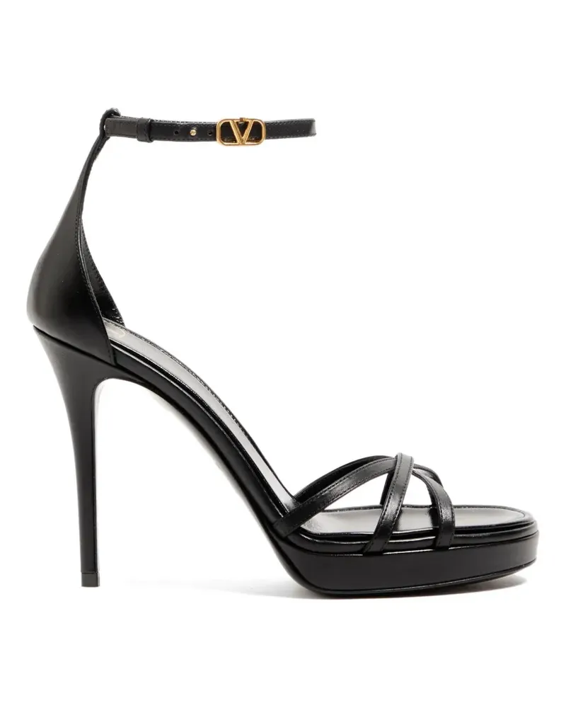 Valentino Garavani Eveninglam Plateausandalen aus Kalbsleder 120mm - Schwarz Schwarz