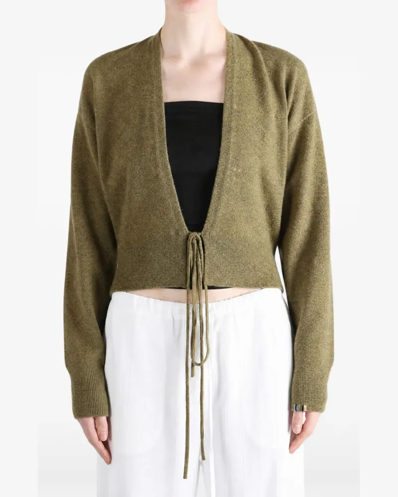 extreme cashmere Nº516 Ella Cropped-Cardigan mit Schnürung - Grün Grün