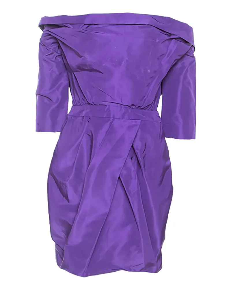 Vera Wang Pre-owned schulterfreies Minikleid mit Raffungen - Violett Violett