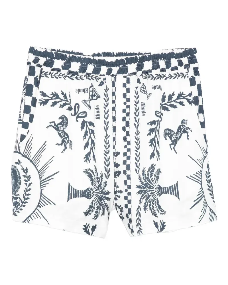 RHUDE graphic print shorts - Weiß Weiß