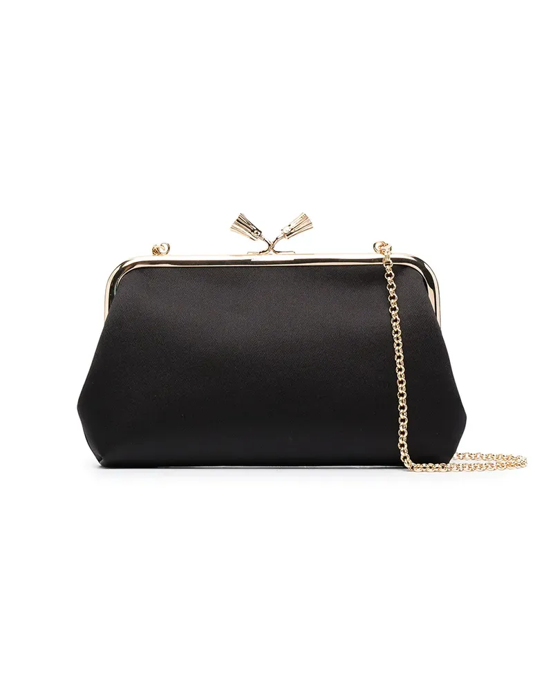 Anya Hindmarch Clutch mit Logo-Schild - Schwarz Schwarz