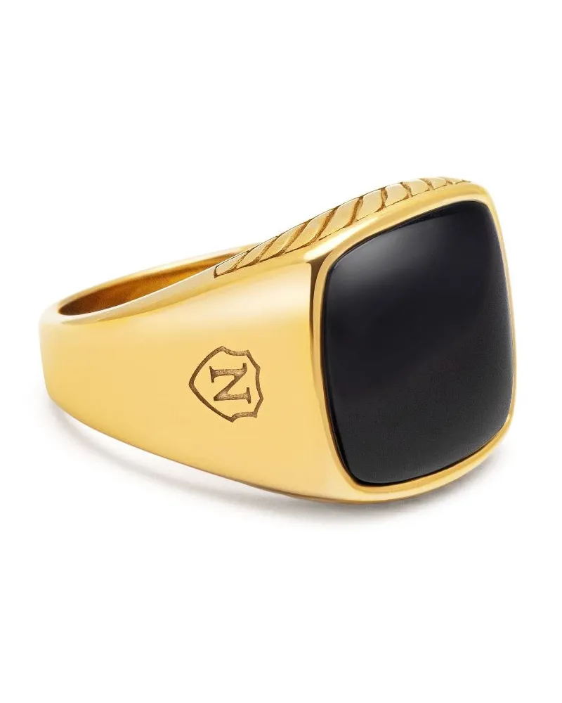 Nialaya Siegelring mit Onyx - Gold Gold