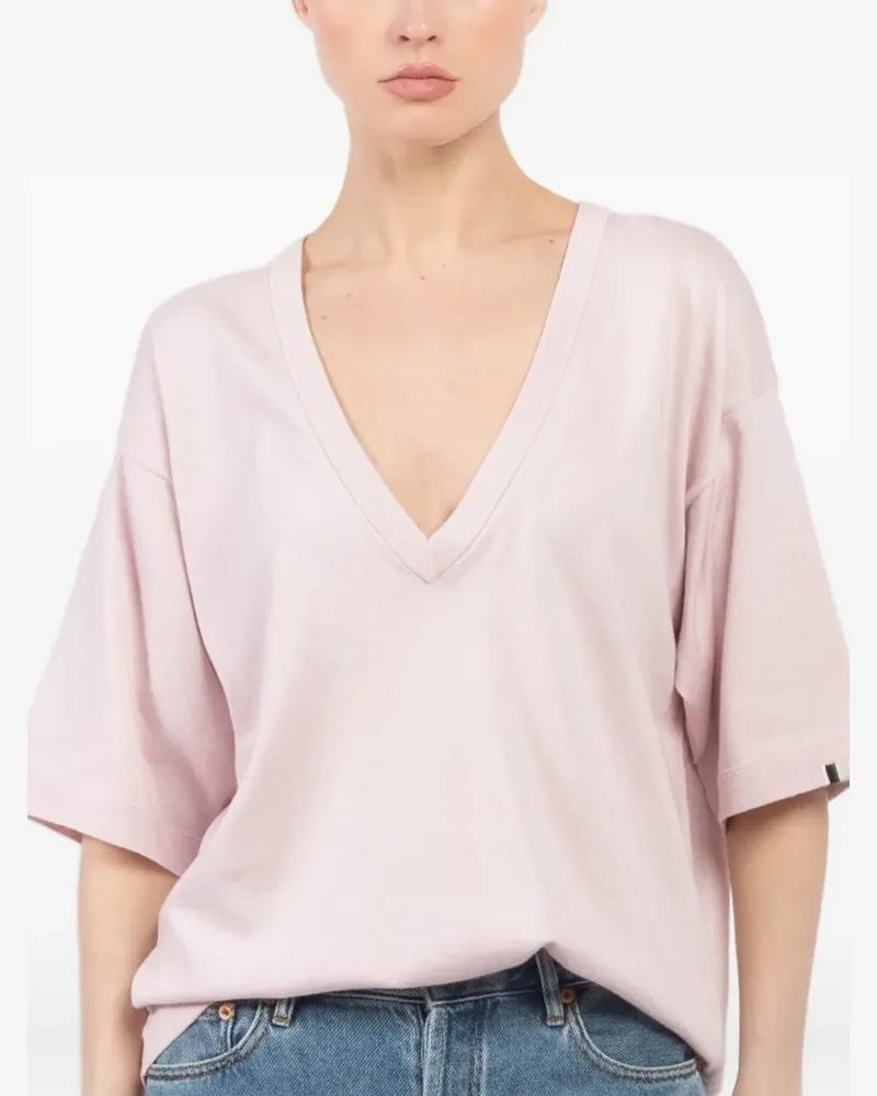 extreme cashmere T-Shirt mit V-Ausschnitt - Rosa Rosa