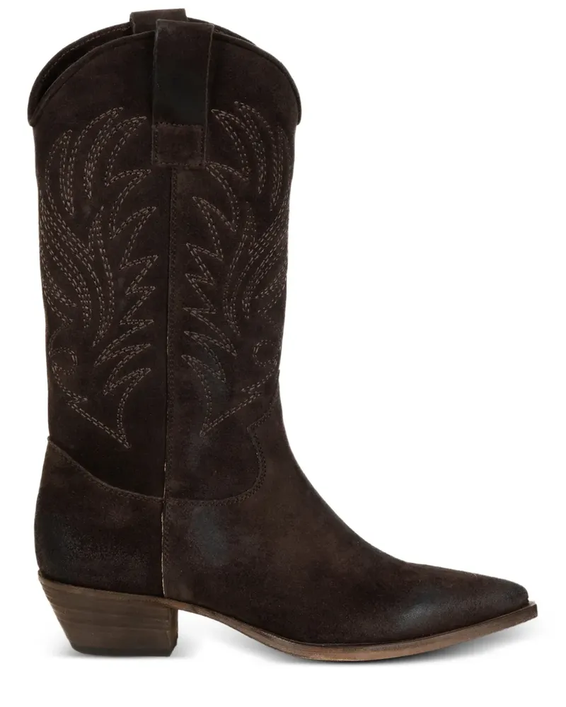 Christophe Lemaire Stiefel mit Stickerei - Braun Braun