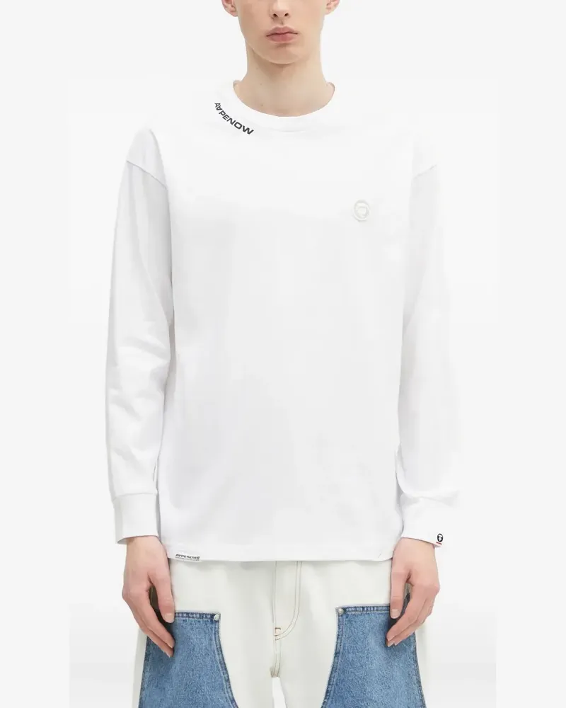 BAPE Langarmshirt mit Rundhalsausschnitt - Weiß Weiß
