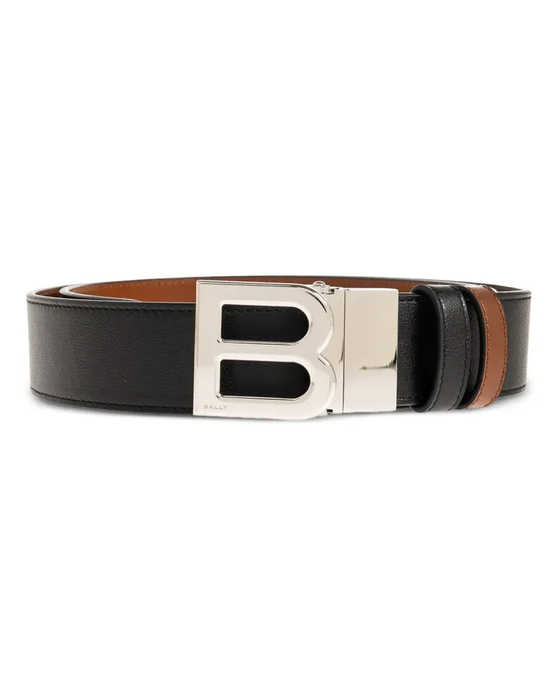 Bally B-logo leather belt - Schwarz Schwarz