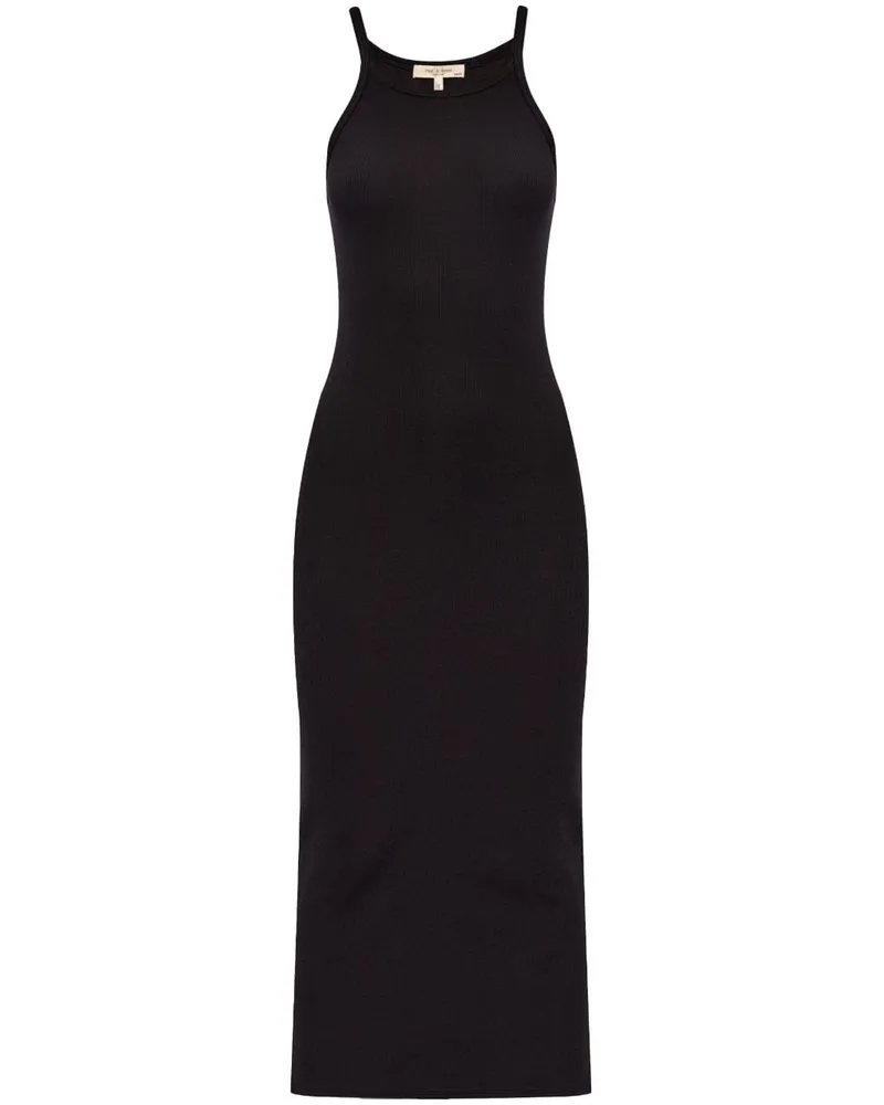 Rag & Bone Geripptes The Essential Kleid Schwarz