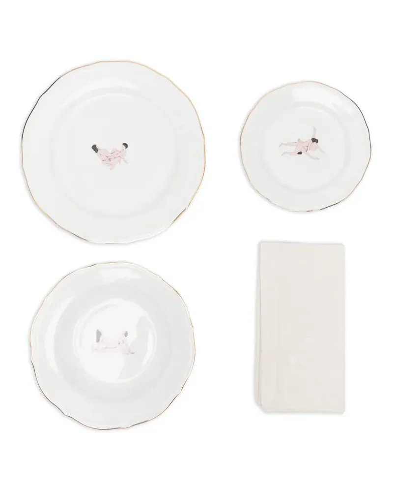 Seletti x Bruno Laurenzano Seikantai5271 - Arched Teller (4er-Set) - Weiß Weiß