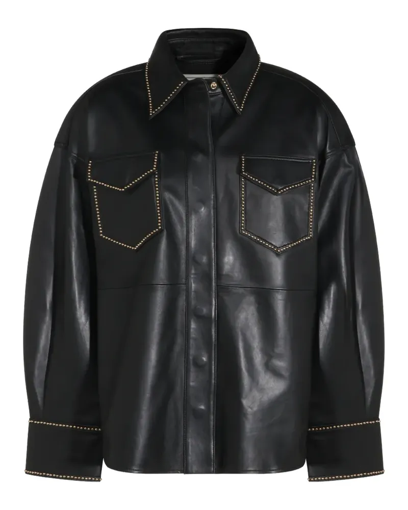Blumarine studded leather shirt - Schwarz Schwarz