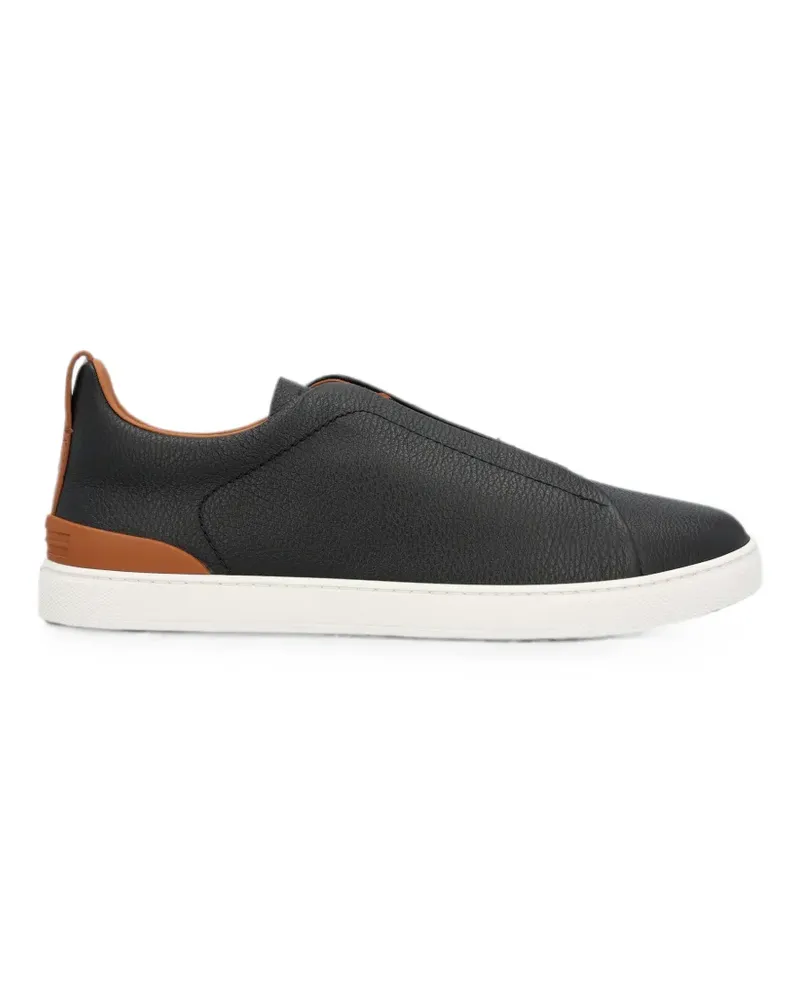 Ermenegildo Zegna Triple Stitch leather sneakers - Schwarz Schwarz