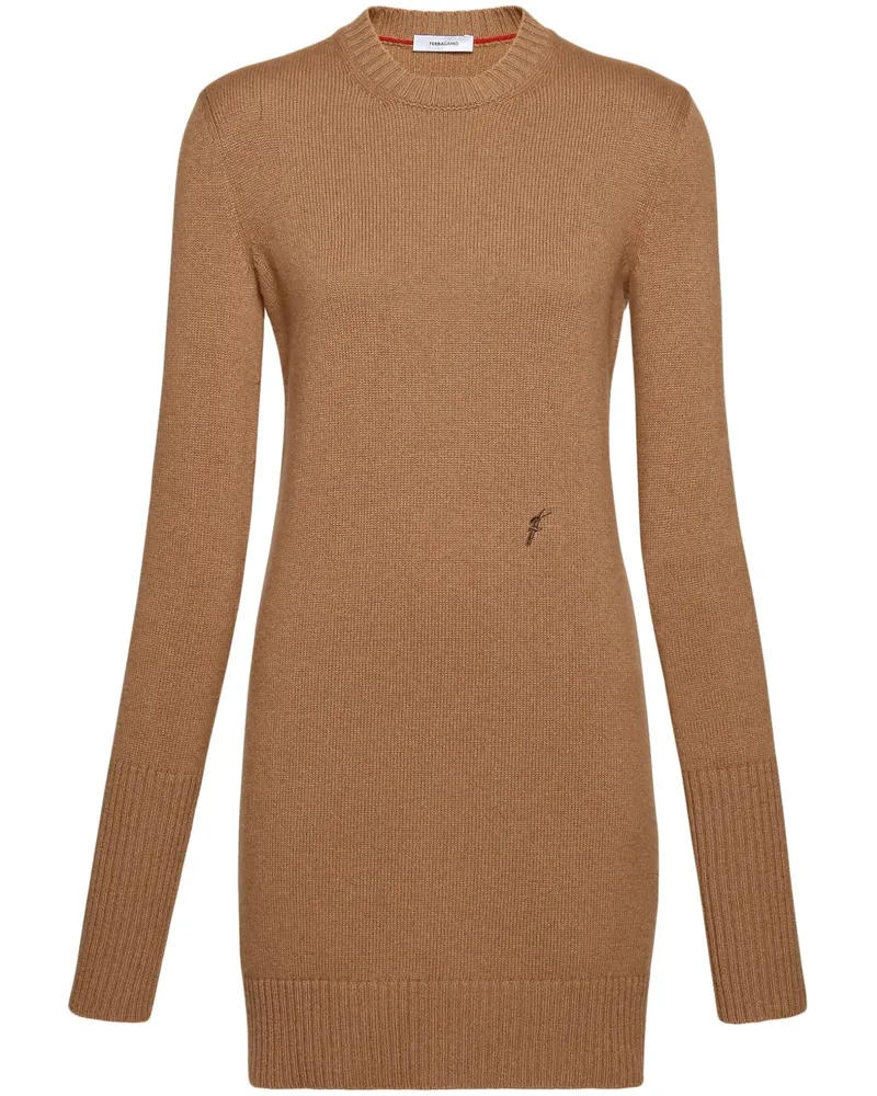 Ferragamo Cashmere mini dress - Nude Nude