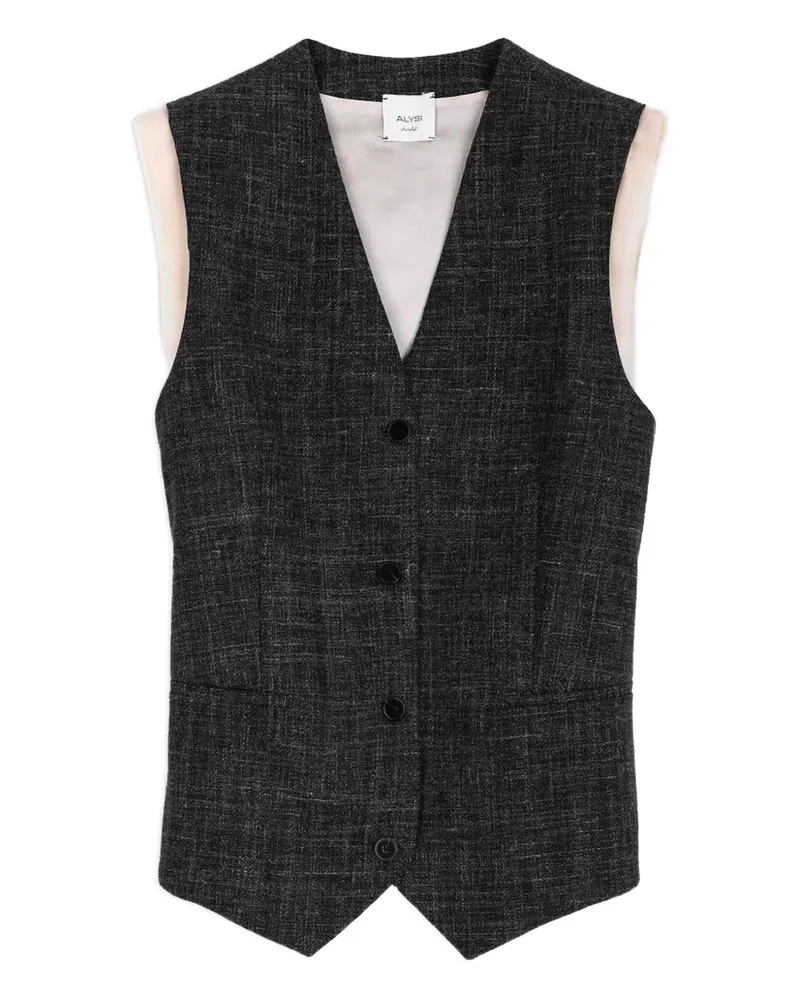 ALYSI Geknöpfte Weste mit V-Ausschnitt - Grau Grau