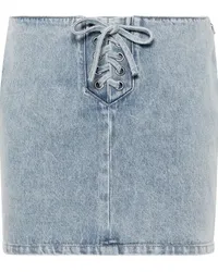 ROTATE Birger Christensen Jeansrock mit Schnürung Blau