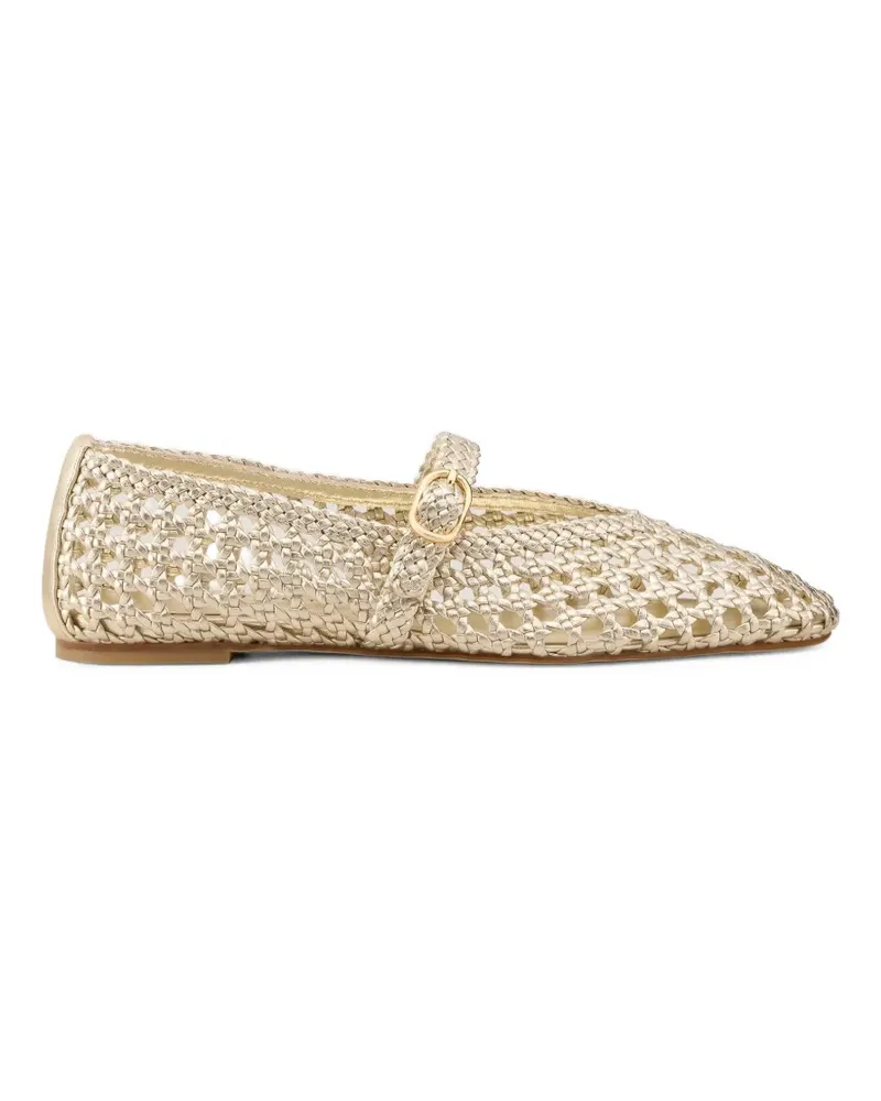 Stuart Weitzman woven buckle ballet flats - Gold Gold