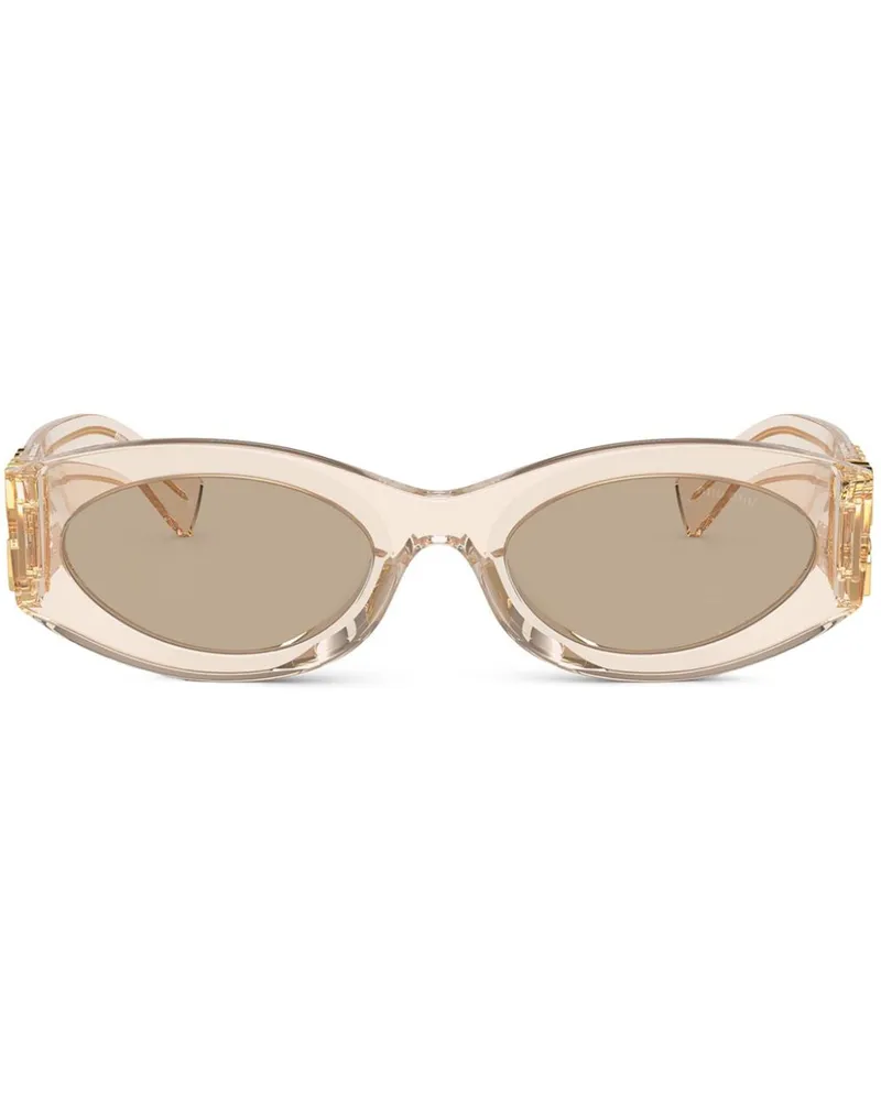Miu Miu MU11WS Sonnenbrille mit ovalem Gestell - Nude Nude
