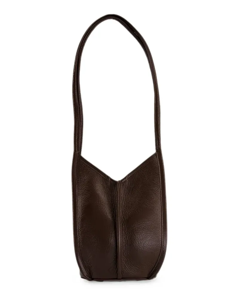HEREU Calella distressed leather shoulder bag - Braun Braun
