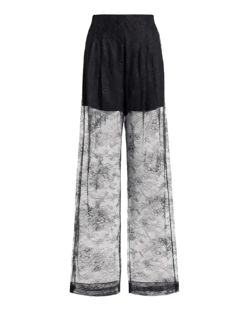 Alberta Ferretti sheer lace-panelled trousers - Schwarz Schwarz