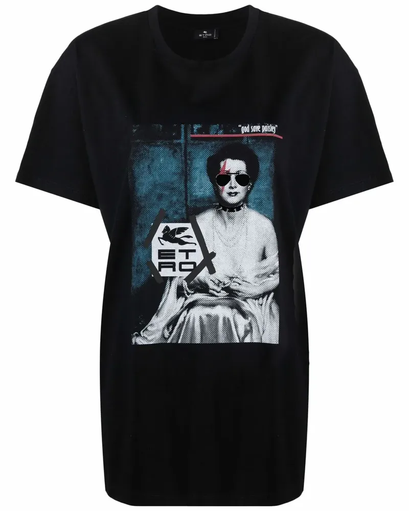 Etro T-Shirt mit grafischem Print - Schwarz Schwarz