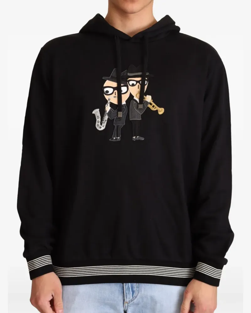 Dolce & Gabbana Hoodie mit Musician-Print - Schwarz Schwarz