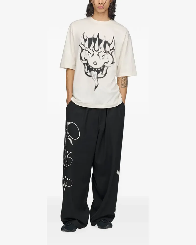 Y-3 T-Shirt mit grafischem Print - Nude Nude