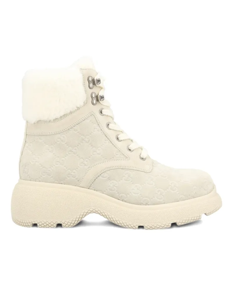 Gucci Schnürstiefel mit Logo-Muster - Nude Nude