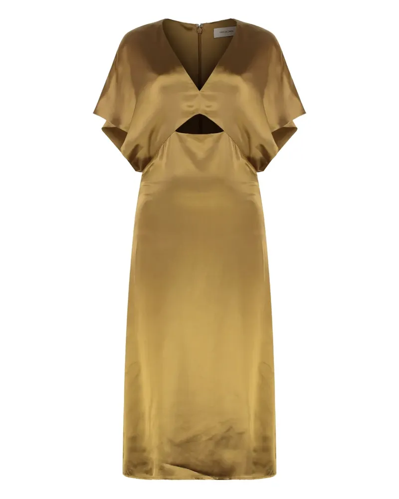 Yves Salomon Midikleid mit Cut-Outs - Gelb Gelb