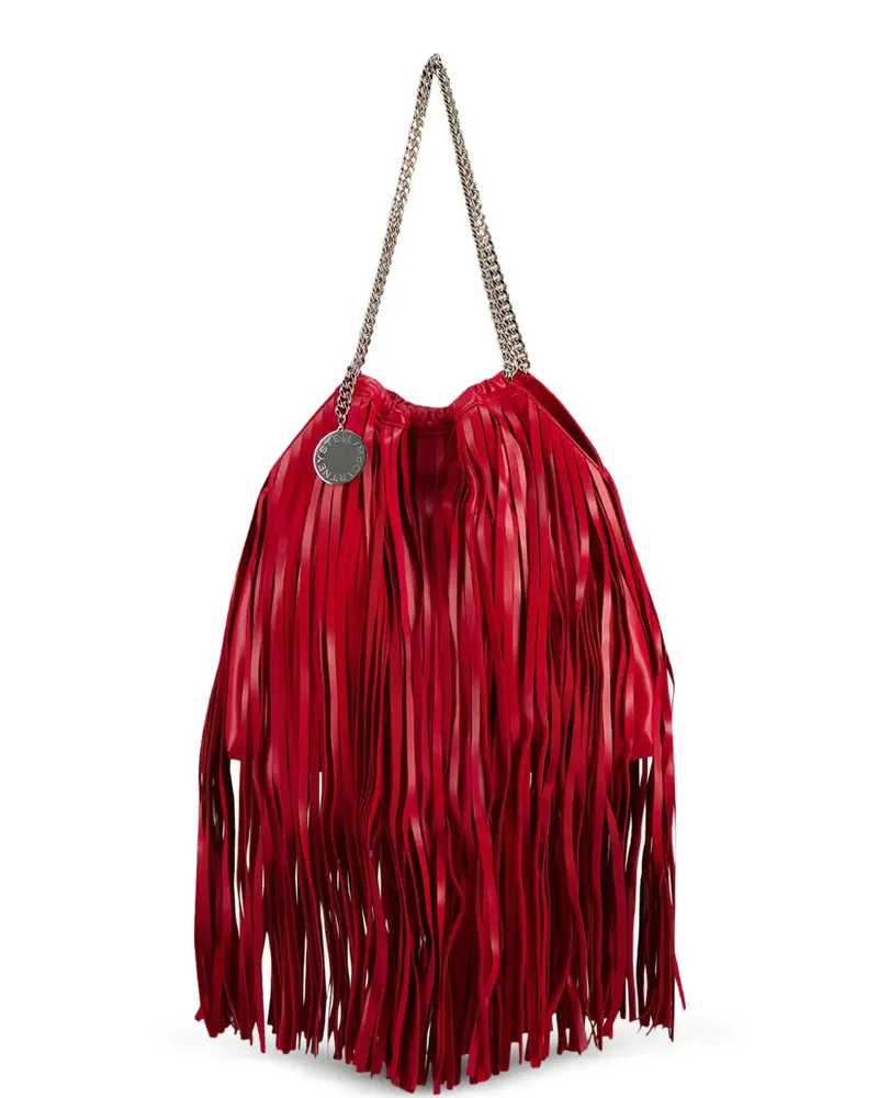 Stella McCartney Falabella Schultertasche mit Fransen und Kordelzug - Rot Rot