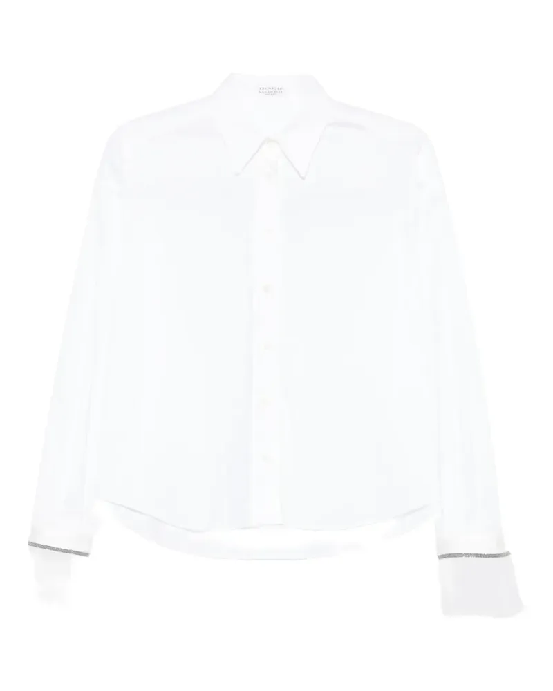 Brunello Cucinelli Hemd mit Organza-Bündchen - Weiß Weiß