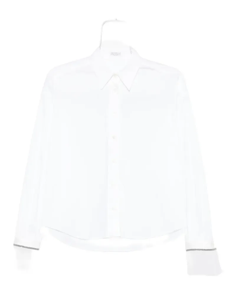 Brunello Cucinelli organza-cuff shirt - Weiß Weiß