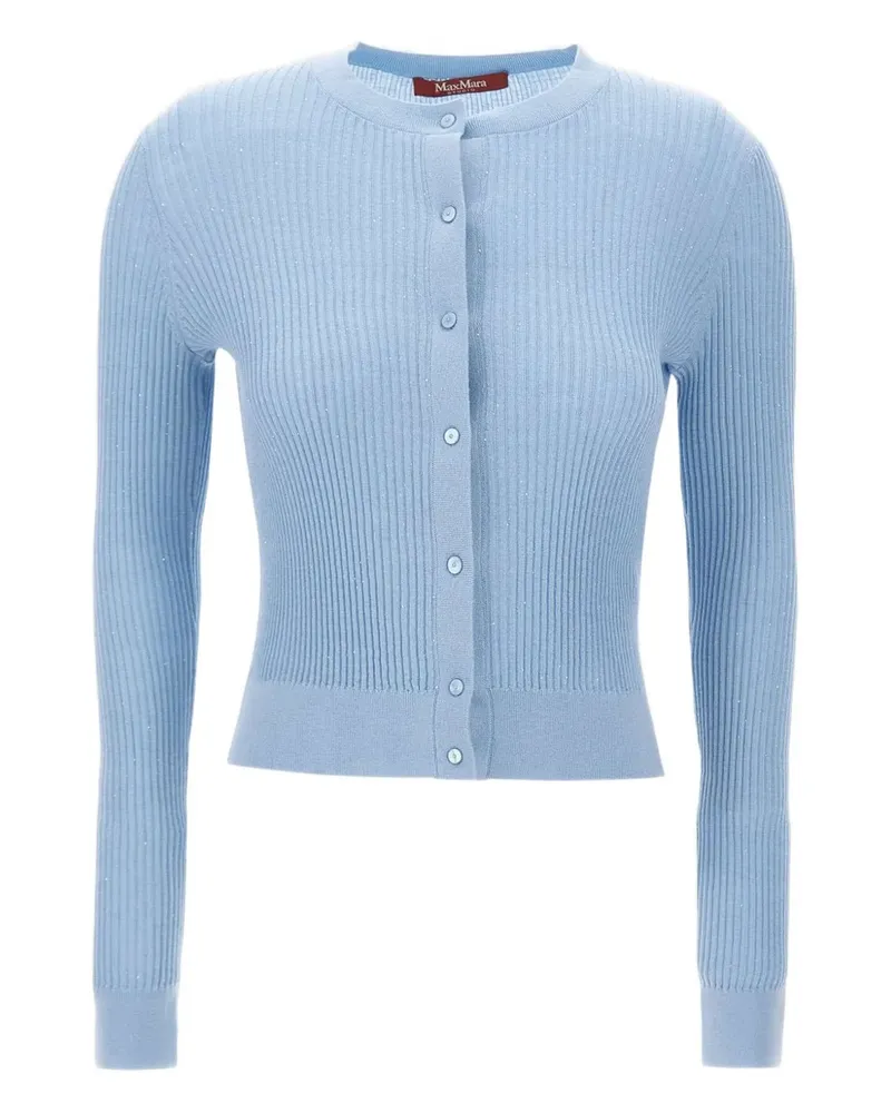 Max Mara Cardigan mit Pailletten - Blau Blau