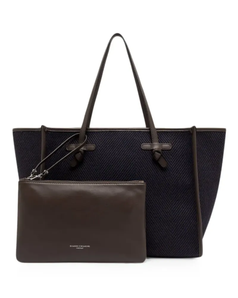 Gianni Chiarini Marcella herringbone-pattern tote bag - Blau Blau