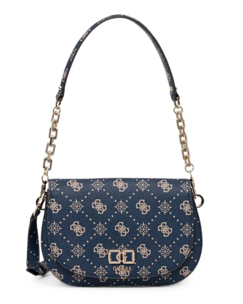 Guess Emelie logo-print chain-link shoulder bag - Blau Blau