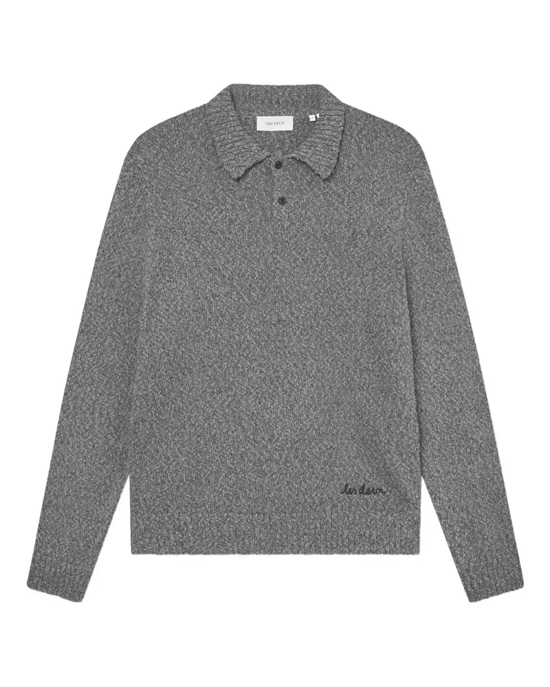 LES DEUX cotton polo shirt - Grau Grau