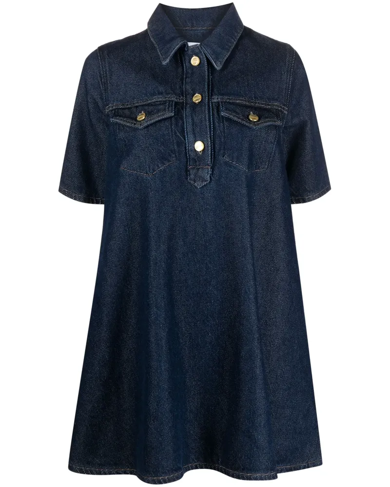 Ganni Lockeres Minikleid - Blau Blau