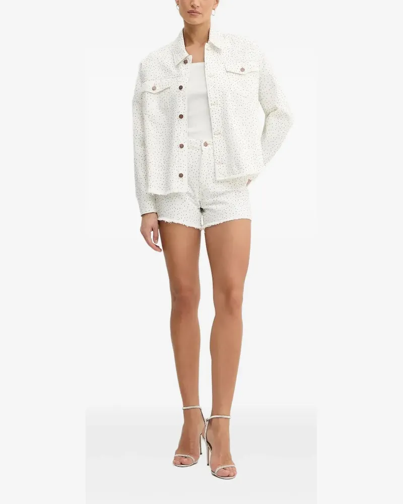 Guess Jeansjacke mit ausgefransten Kanten - Weiß Weiß