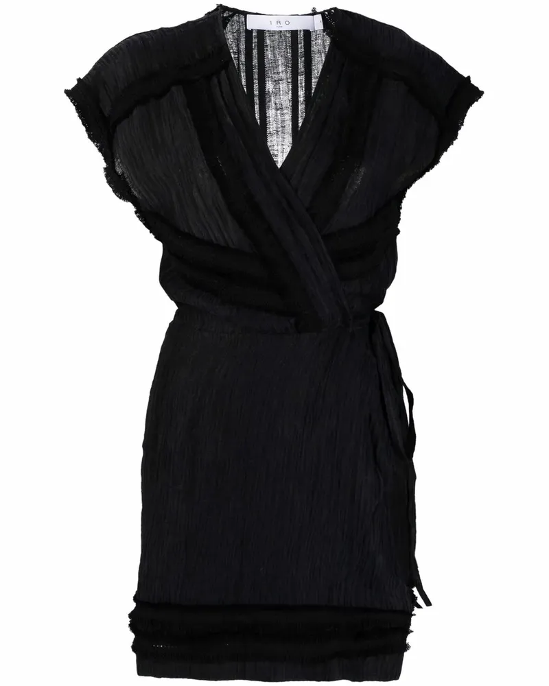 IRO Wickelkleid mit Volant-Saum - Schwarz Schwarz