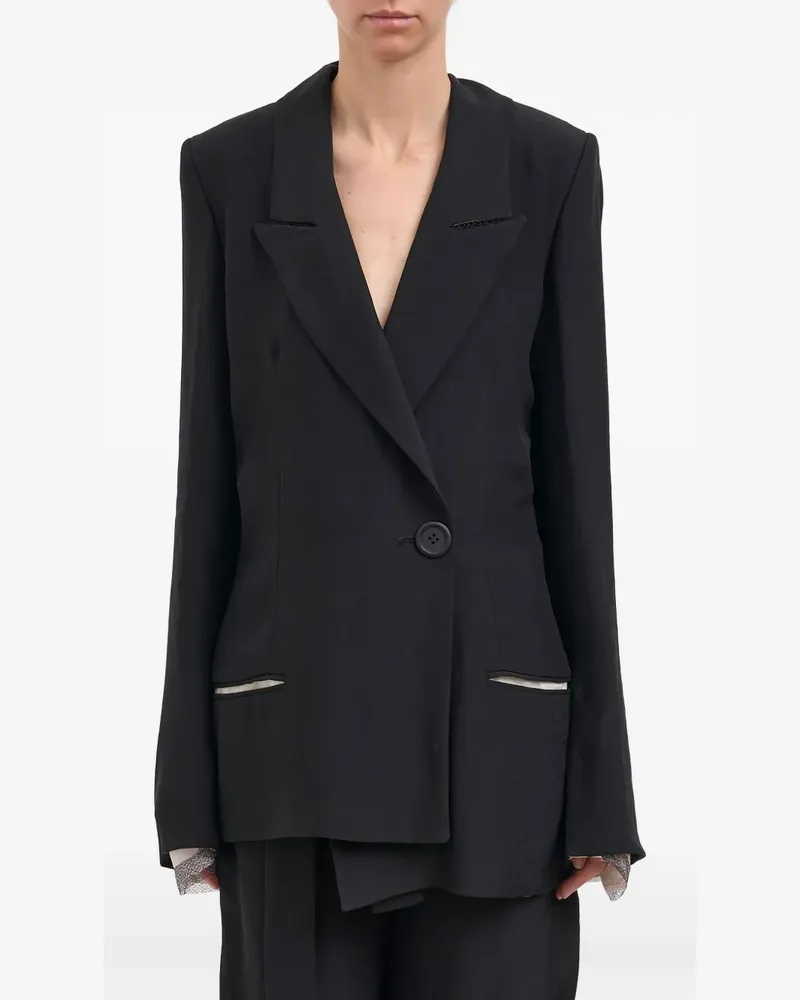 Alessandra Marchi Asymmetrische Jacke mit Schlitz - Schwarz Schwarz