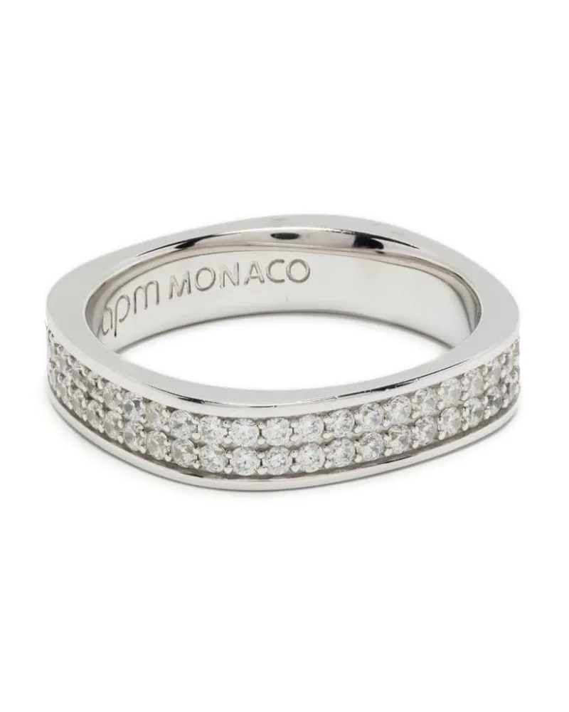 APM Monaco Chunky Ring mit Pavé - Silber Silber