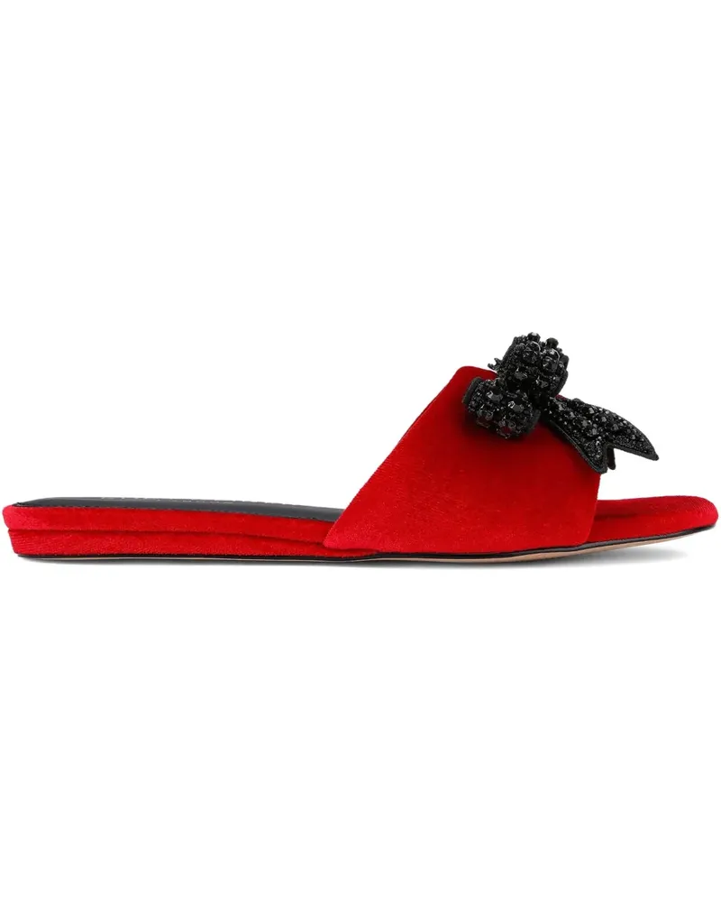 Kurt Geiger Kensington Samtsandalen mit Schleifendetail - Rot Rot