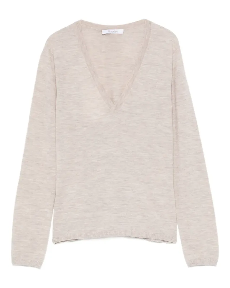 Max Mara Pullover mit V-Ausschnitt - Nude Nude