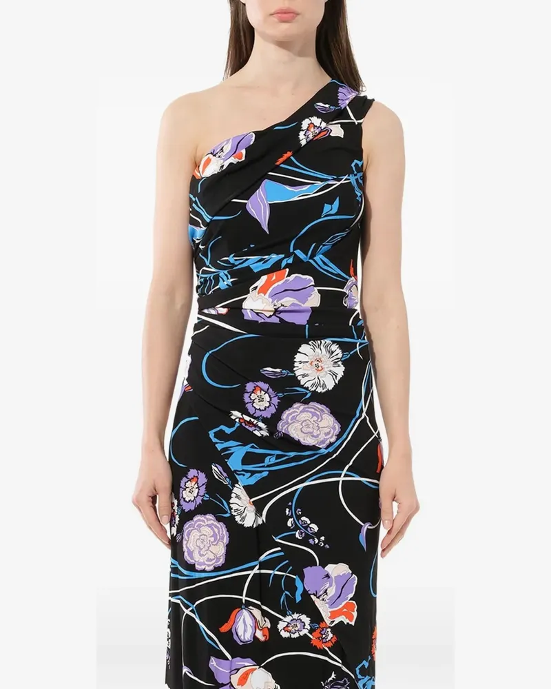 Emilio Pucci floral-print one-shoulder dress - Schwarz Schwarz