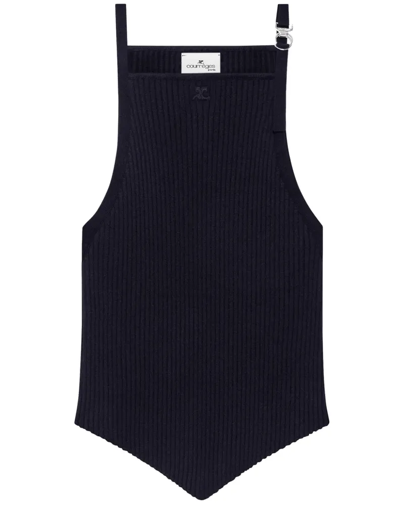 Courrèges Tanktop mit spitzem Saum - Blau Blau