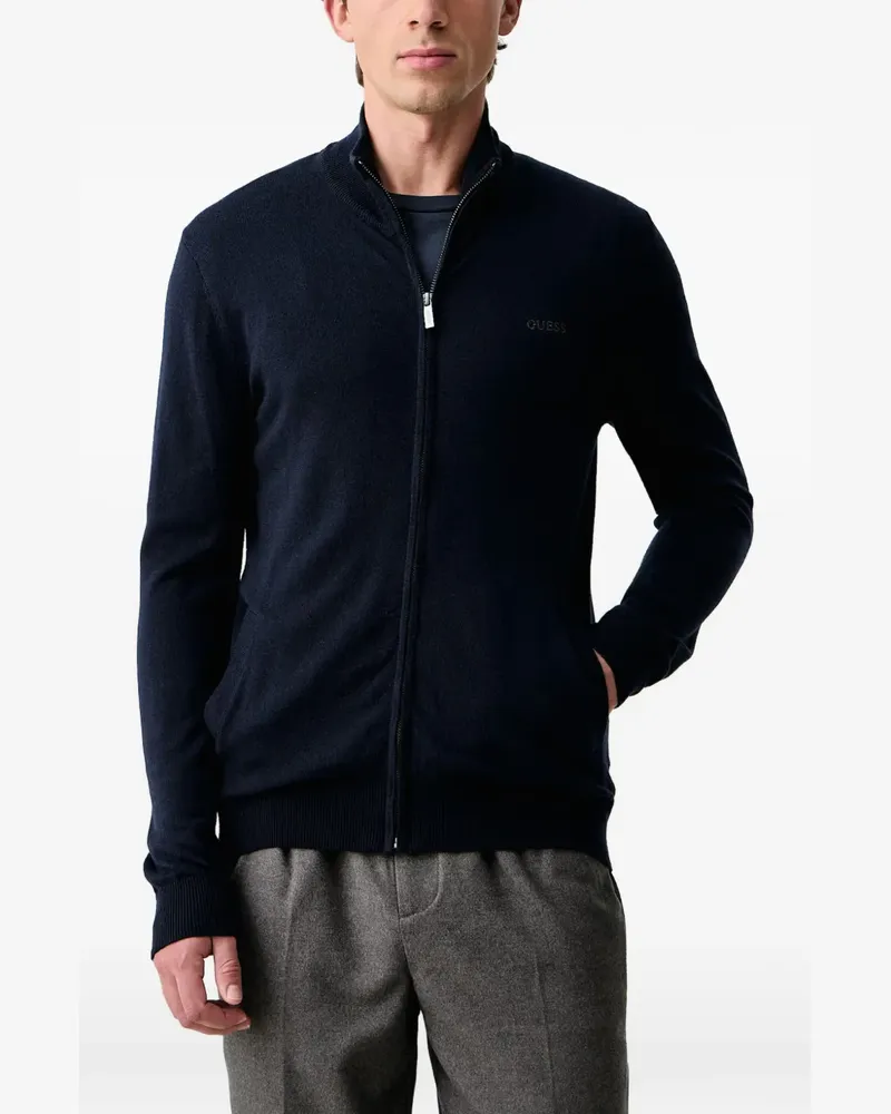 Guess Cardigan mit Logo-Stickerei - Blau Blau