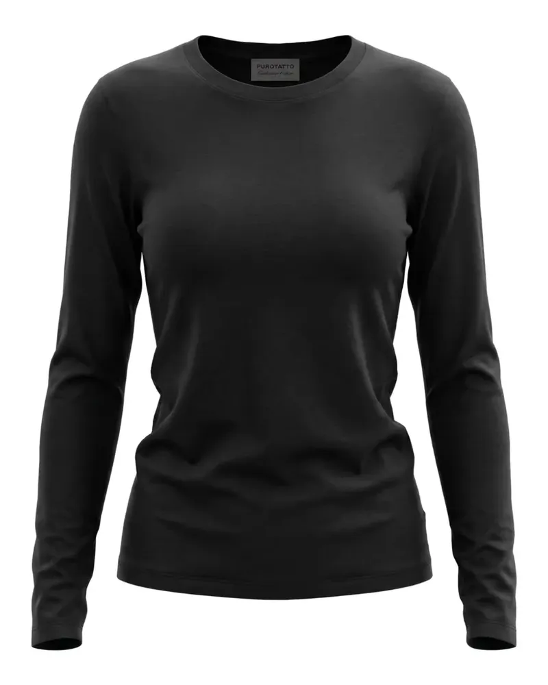 Purotatto Klassisches Langarmshirt - Schwarz Schwarz