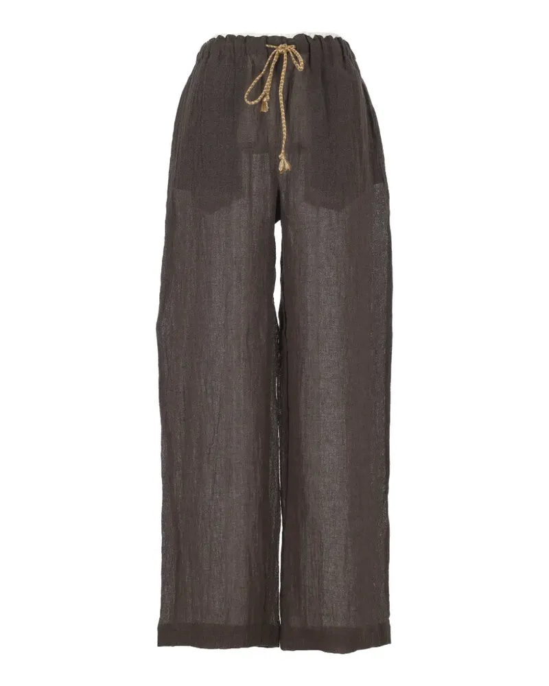 120% Lino Gauze high-waisted trousers - Grau Grau